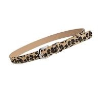 Cinturón de cintura punk con ojales para mujer, estampado de leopardo, ajustable, para vaqueros, hebillas de metal, piel sintética, ajustable, amarillo, Talla única