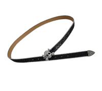 Cinturón de cintura punk de poliuretano para jeans, resistente, estilo hip hop, hebilla brillante con diamantes de imitación incrustados, corsé para mujeres y hombres, corsé para vestidos, cadena