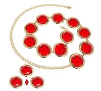 Cinturón De Cintura Raven Cosplay - Cinturón De Diamantes De Imitación Joya Anime | Cinturón De Cintura De Cosplay | Cadena De Talla De Piedra Preciosa Roja | Cadena De Piedra Cosplay Para Mujeres |