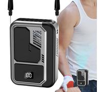 Cinturón de clip de cintura para ventilador, pantalla digital, usable Under-Shirt Air Cooler, 3-Speed Portable Fans for Outdoor Hot Weather Use, Gym, Beach, Hiking and Travel, 4,33 x 3,07 x 1,57
