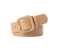 Cinturón de color caramelo ajustable con hebillas para cintura para ocasiones casuales y formales, llamativo cuero sintético para mujer, Caqui, talla única