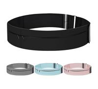 Cinturón de correr para mujeres y hombres, cinturón ligero para correr con bolsillo para botella de agua, soporte para teléfono con múltiples bolsillos, Black, Large-31.5" - 45.3"