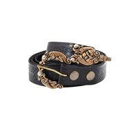 Cinturón De Cuero Con Grabado En Patrón Celta, Negro