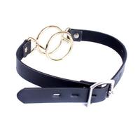 Cinturón De Cuero De Pu, Juguetes De Bondage Bdsm Para Adultos, Mordaza De Boca Con Anillo Doble Redondo, Mordaza Con Anillo De Mordida, Mordazas Abiertas, Juguetes Sexuales Para Adultos, Color Blan