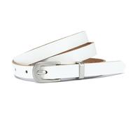Cinturón de cuero Frentree para mujer, hecho en Alemania, 1,5 cm de ancho, cinturón de cuero genuino estrecho, para vestido y pantalón de traje, 100% cuero, Blanco, 115