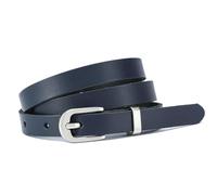 Cinturón de cuero Frentree para mujer, hecho en Alemania, 1,5 cm de ancho, cinturón de cuero genuino estrecho, para vestido y pantalón de traje, 100% cuero, azul marino, 80