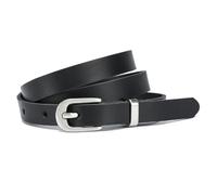 Cinturón de cuero Frentree para mujer, hecho en Alemania, 1,5 cm de ancho, cinturón de cuero genuino estrecho, para vestido y pantalón de traje, 100% cuero, Negro , 115