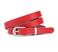 Cinturón de cuero Frentree para mujer, hecho en Alemania, 1,5 cm de ancho, cinturón de cuero genuino estrecho, para vestido y pantalones de traje, 100% cuero, rojo, 85