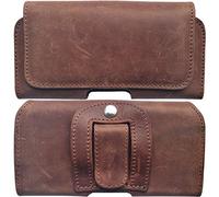 Cinturón de cuero genuino adecuado para Samsung Galaxy A51 A50 A30S M30S A20 A10 A80 M10 S10 + | Cubierta de protección cruzada lateral funda de cuero funda de cinturón con clip y presilla | 1A marrón