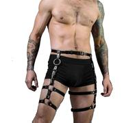 Cinturón de cuero para hombre, cintura, pecho, brazo, cuello, gargantilla, pierna, muslo, remaches, juntas tóricas, punk, rave, club, Halloween, fiesta, cosplay, 4, talla única