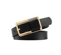 Cinturón de cuero para mujer, cintura ancha de 2,3cm, cinturón informal para pantalones vaqueros, cinturón de vestir para accesorios de ropa, Negro, 80cm