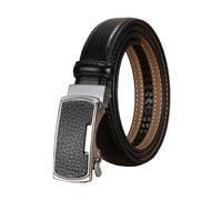 Cinturón de cuero para mujer de 2,3cm, cinturón con hebilla automática ajustable informal, cinturón decorativo informal para mujer, Negro, 120cm