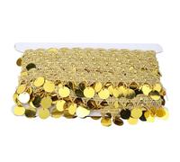 Cinturón de Danza del Vientre, 10 Yardas, Moneda Redonda, Bufanda de Cadera, Monedas, Bufanda de Danza del Vientre, Falda de Baile, Cinturón, Cadena de Cintura, Suministros de (Oro)