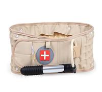 Cinturón de descompresión de espalda apto para cintura 26.38-43.31 pulgadas Soporte lumbar Cinturón de tracción lumbar inflable Caqui Espalda espinal para hombres Mujeres Soporte para hombres infer