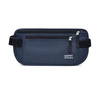 Cinturón de dinero con bloqueo RFID para hombres y mujeres, riñonera delgada para viajes, correr, cartera oculta para pasaporte, teléfono, dinero en efectivo, Azul oscuro, Rfid Blocking & Belt Wide: 1