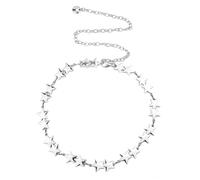 Cinturón de estrella plateada para mujer, cadena de cuerpo de moda, cadena de cintura vintage Y2K, correas ajustables para sombrero de vaquera, cintura de vestir, trajes de rodeo, accesorios de
