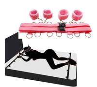 Cinturón de fitness rosa, se puede instalar en camas grandes, con sujeción y ajuste manual, ideal para interacción entre parejas 5D0901