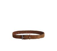 Cinturón de gamuza trenzada, marrón, M/L