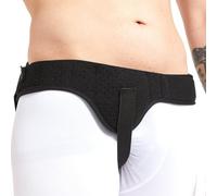 Cinturon de Hernia Ajustable para Hombre, Soporte Inguinal con Almohadilla de Compresión Extraíble, Vendaje Transpirable Negro