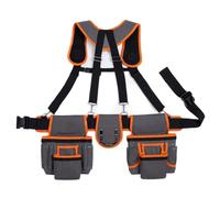 Cinturón De Herramientas - Bolsa De Herramientas | Cinturones De Herramientas De Bolsillo | Puerta De La Cintura Ajustable Con Tirantes Y 19 Bolsillos Para Reparaciones Hidráulicas Electricistas