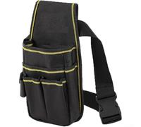 Cinturón de herramientas con cintura ajustable de 32 a 46 pulgadas para electricistas carpinteros con múltiples bolsas elásticas hechas de tela Oxford