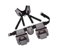 Cinturón de herramientas con tirantes ajustables para constructores equipado con soportes para herramientas de múltiples bolsillos y correas reforzadas, correas acolchadas, cinturón de trabajo para