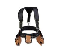 Cinturón de herramientas con tirantes, chaleco de herramientas resistente con bolsa de herramientas desmontable y ajustable, soporte de cintura, organizador de herramientas ideal