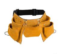 Cinturón de herramientas de cuero para niños, color rosa, ajuste ajustable con anillos de martillo de acero inoxidable, bolsa de herramientas de jardín duradera para juegos creativos y actividades al