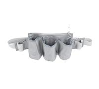 Cinturón de herramientas de jardín, 6 bolsillos, tela Oxford 600D, correas dobles ajustables, bolsa de herramientas, riñonera para jardinería, Camping y hogar (gris)