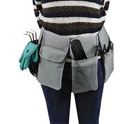 Cinturón de herramientas de jardín de lona impermeable con 4 bolsas: riñonera versátil para herramientas de jardinería, carpinteros y entusiastas del bricolaje