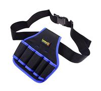 Cinturón de herramientas, herramientas de la bolsa del cinturón con 5 bolsillos, bolsa de cintura de herramientas portátiles, delantal de funda de herramienta de hebilla ajustable (azul)