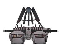 Cinturón de herramientas para carpintero - Chaqueta de trabajo reforzada con tirantes | Chaleco ajustable Holster con múltiples fundas para exterior interior jardinería electricista construcción