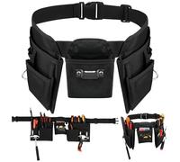 Cinturón de herramientas para hombre, Porta Herramientas Cintura con 19 bolsillos, bolsa de herramientas para hombres, bolsa de herramientas desmontable y ajustable para electricistas, carpinteros