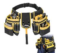 Cinturón de Herramientas, Porta Herramientas Cintura, Magnética Cinturon Portaherramientas Ajustable con 12/28 Bolsillos para Hombre, Electricistas, Carpinteros, Trabajadores de Construcción
