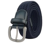 Cinturón De Hombre Cinturón de 2 uds, cinturón talla grande for hombre, Golf trenzado, Reversible, tejido elástico(140cm,Blue)