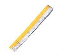 Cinturón de judo 280 cm para práctica de karate taekwondo y torneos compatible con uniformes estándar para niños y adultos (blanco-amarillo)