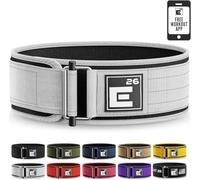 Cinturón de levantamiento de pesas autoblocante - Cinturón premium para atletas olímpicos de levantamiento de pesas - Cinturón de levantamiento de pesas para hombres y mujeres (White, XL)