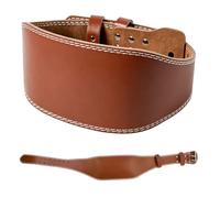 Cinturón de Levantamiento de Pesas, Cinturon Lumbar Gimnasio en Cuero, 10 cm de Ancho, Ajustable con Doble Hebilla, Soporte Lumbar Acolchado, para Halterofilia Powerlifting Fitness, marrón