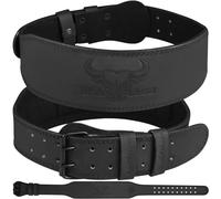 Cinturón de levantamiento de pesas de cuero, resistente, gimnasio, culturismo, entrenamiento, cinturón de levantamiento de pesas, 10 orificios ajustables, soporte lumbar acolchado de 4 pulgadas,