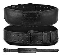 Cinturón de levantamiento de pesas para hombres y mujeres, cinturón de gimnasio de cuero para levantamiento de pesas, soporte de espalda de madera acolchado de 4", 10 orificios ajustables, ideal