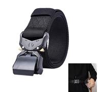 Cinturón de Levantamiento de Pesas y Herramientas, Militar de Nylon 4 cm de Ancho 125 cm para Trabajo y Senderismo, Ajustable con Cierre Rápido, Negro