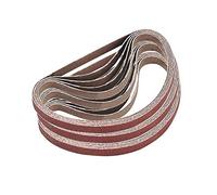 Cinturón de lija de 1 pulgada x 42 pulgadas, 15 piezas de correas de lijadora de óxido de aluminio, 3 de cada uno de 60/80/120/180/240 granos de lijado para lijadora de cinturón