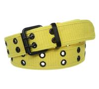 Cinturón de lona con ojales de doble agujero, Amarillo, M (32/34" cintura)