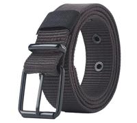Cinturón de lona porosa for hombre y mujer, cinturón cuero con hebilla, for deportes al aire libre, ojal for, vaquero, 2 uds(Coffee,120cm)