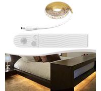 Cinturón de luz LED con sensor de cuerpo humano para gabinete y fondo de cama con modo de encendido/apagado automático (luz blanca3M)