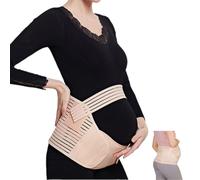Cinturón de Maternidad Ajustable Barriga Cinturón de Soporte Cinturón Apoyo Embarazada para Preparación al Parto Aliviar Dolor de Espalda Pelvis Cadera, Beige, XL