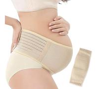 Cinturón de Maternidad Ajustable, Cinturon Embarazada Premama de Faja Embarazada Faja Abdominal Ligera y Transpirable para Embarazadas Talla Única
