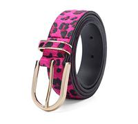 Cinturón de mujer, cinturón informal, pantalones con hebilla de Metal dorado, cinturón de cuero de leopardo para mujer, accesorios para vaqueros, 115cm
