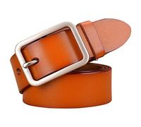 Cinturón de mujer con hebilla de aguja, cinturón ancho casual a la moda, se puede perforar, clip de cinturón acoplable para teléfono, naranja, A