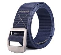 Cinturón De Nailon Informal for Hombre, Hebilla De Liberación Rápida De 1,5 "de Ancho, Cinturón Táctico Ajustable Sin Agujeros for Senderismo, Camping, Deportes Al Aire Libre(Dark Blue)